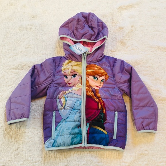 2T**Disney FROZEN**Elsa+ Anna*Hooded Jacket Coat - Picture 1 of 7